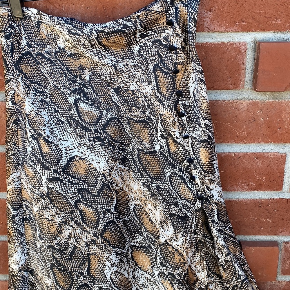 Python Slit Midi Skirt
